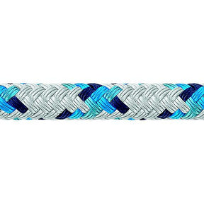 Samson 435016805030 XLS3 Yacht Braid, 1/4″ (6mm) x 500', White w/Blue Tracer