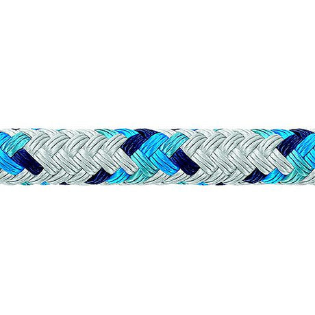Samson 435016805030 XLS3 Yacht Braid, 1/4″ (6mm) x 500', White w/Blue Tracer