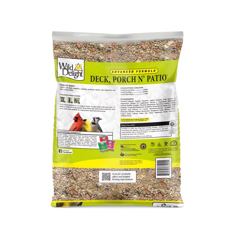 Wild Delight Deck Porch N Patio Assorted Species Sunflower Seeds Wild Bird Food 5 lb, Pack of 6