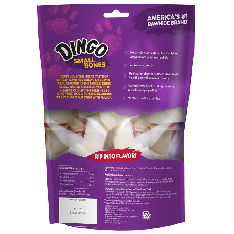 Dingo Small Adult Rawhide Bone Chicken 4 in. L 6 pk