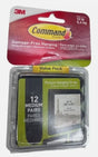Command 17204BLK-12ES Medium Picture Hanging Strip, 3/4 in W, 2-3/4 in L, Foam Backing, Black, 3 lb