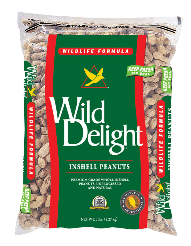 Wild Delight Assorted Species In-Shell Peanuts Wild Bird Food 5 lb, Pack of 4