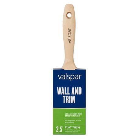 Valspar Wall and Trim Series 881445250 Paint Brush, 2-1/2 in W, Flat Brush, Polyester Bristle
