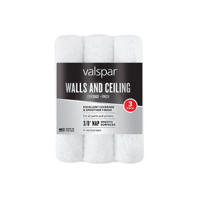 Valspar 888630930 Paint Roller Cover, 3/8 in Thick Nap, 9 in L, Microfiber Cover, 3/PK
