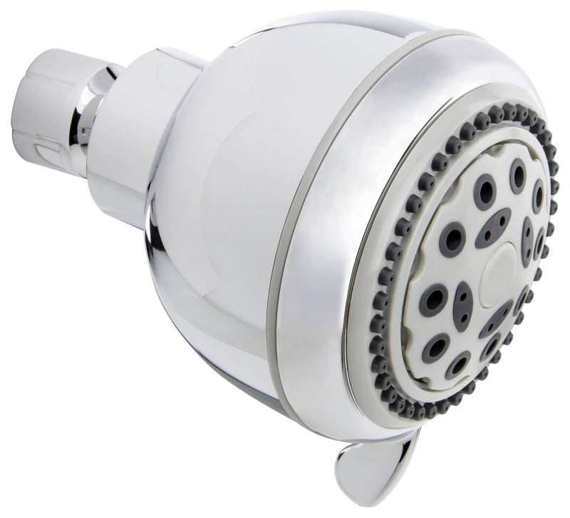 Stylewise K701CP Shower Head, Round, 1.8 gpm, 5 -Spray Function, Polished Chrome, 3.35 in Dia