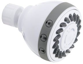 Stylewise K704WH Shower Head, Round, 1.8 gpm, 3 -Spray Function, 2.7 in Dia