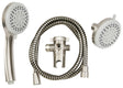 Stylewise K751BN Shower Head Kit, 1.8 gpm, 5 -Spray Function, Brushed Nickel, 60 in L Hose