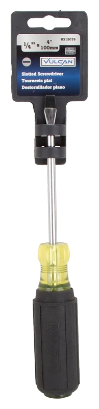 Vulcan MP-SD05 Screwdriver, 1/4 in Drive, Slotted Drive, 8-1/4 in OAL, 4 in L Shank, Plastic/Rubber Handle