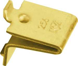 Knape & Vogt 256P BR Pilaster Shelf Support Clip, Adjustable, Brass, Steel, Mortise