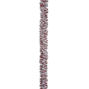 Holidaytrims 3786452 Deluxe Angel Hair Garland, 15 ft L, Red/Silver, Pack of 12