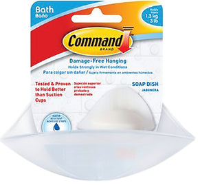 Command BATH14-ES Bath Soap Dish, Wall Mounting, Plastic