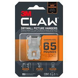 3M CLAW 3PH65M-2ES Picture Hanger, 65 lb, Steel, 1/8 in Projection, Wall Mounting