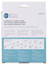 Boston Harbor L5057P-13B-10-3L Toothbrush/Tumbler Holder, Acrylic/Zinc, Brushed Nickel, Wall