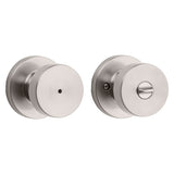 Kwikset Signature Series 730PSK RDT 15 CP Privacy Lockset, Pismo Design, Knob Handle, Satin Nickel, Zinc, Silver, Yes