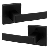 Kwikset Signature Series 730SAL 514 SQT CP Privacy Lever, Matte Black, Zinc, Residential, Left, Reversible, Right Hand