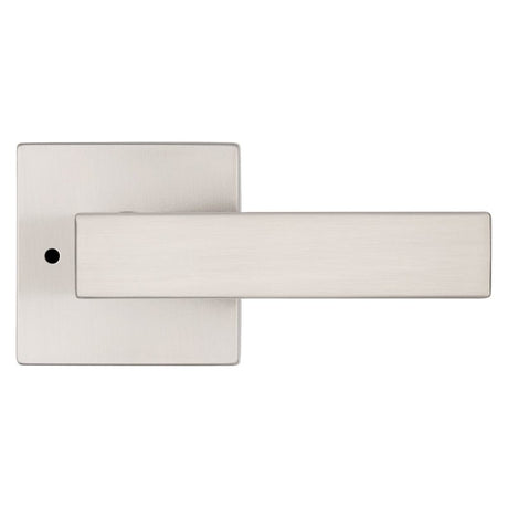Kwikset Signature, Singapore 730SAL SQT 15 Bed/Bath Door Handle, Contemporary Design, Lever Handle, Satin Nickel