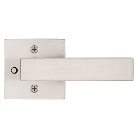 Kwikset Signature, Singapore 730SAL SQT 15 Bed/Bath Door Handle, Contemporary Design, Lever Handle, Satin Nickel