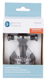 Boston Harbor L5053-50-10-3L Double Robe Hook, 2 -Hook, Zinc, Oil-Rubbed Bronze, Wall