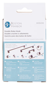 Boston Harbor L5053-50-10-3L Double Robe Hook, 2 -Hook, Zinc, Oil-Rubbed Bronze, Wall