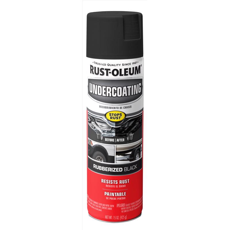 Rust-Oleum Automotive Flat/Matte Black Professional Grade Undercoating 15 oz, Pack of 6