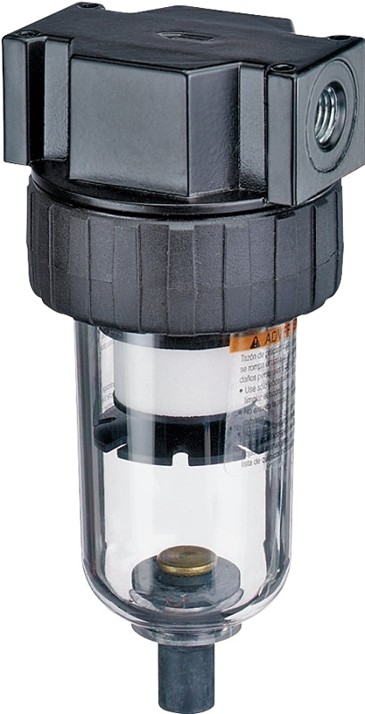 Tru-Flate 24-311 Air Line Filter, Manual, Polycarbonate, 6.1 in H