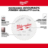 Milwaukee 48-40-0627 Track Saw Blade, 6-1/2 in Dia, 20 mm Arbor, 48-Teeth, Tungsten Carbide Cutting Edge