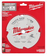 Milwaukee 48-40-0670 Track Saw Blade, 6-1/2 in Dia, 20 mm Arbor, 4-Teeth, Tungsten Carbide Cutting Edge