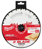 Milwaukee 48-40-0722 Circular Saw Blade, 7-1/4 in Dia, 5/8 in Arbor, 24-Teeth, Carbide Cutting Edge, 2/PK