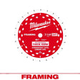 Milwaukee 48-40-0740 Circular Saw Blade, 7-1/4 in Dia, 5/8 in Arbor, 24-Teeth, Carbide Cutting Edge