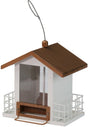 Heath 21015 Combo Bird Feeder, House, Seed, Seed Cakes, Suet Cakes, 2-Port/Perch, Plastic, White, 8-1/2 in H, Hanging