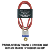 Master Lock 3/16 in. D X 36 in. L Vinyl Coated Steel Locking Cable