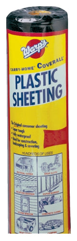 Warp's 4CH20-B Poly Film, 4 mil Thick, 25 ft L, 20 ft W, Black, Pack of 4