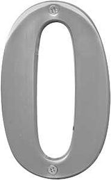 Hy-Ko BR-51SN, Prestige Series BR-51SN/0 House Number, Character: 0, 5 in H Character, Solid Brass, Pack of 3