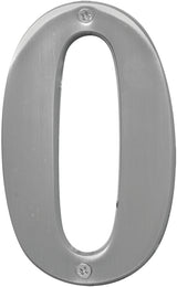 Hy-Ko BR-51SN, Prestige Series BR-51SN/0 House Number, Character: 0, 5 in H Character, Solid Brass, Pack of 3