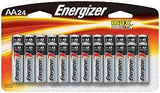 Energizer E91 E91BP-24 Battery, 1.5 V Battery, 2779 mAh, AA Battery, Alkaline, Manganese Dioxide, Zinc, Black