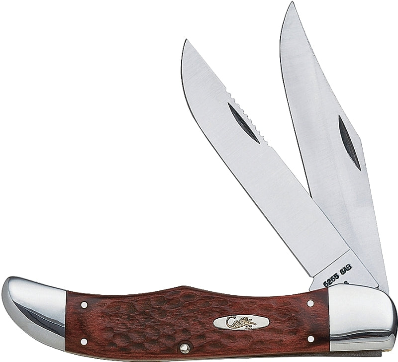 Case 189 Folding Knife, 4.1 in L Blade, Tru-Sharp Surgical Stainless Steel Blade, 2-Blade, Brown Handle