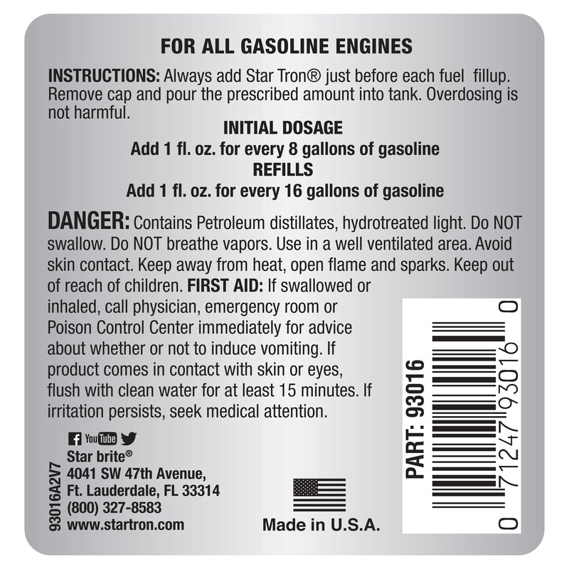 Star brite Star Tron Gasoline Fuel Treatment 16 oz