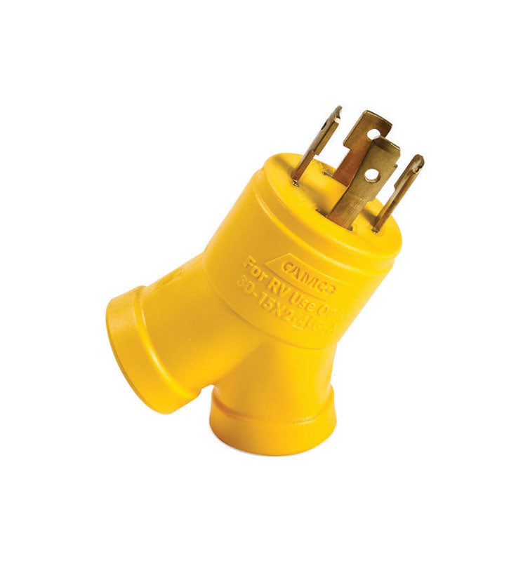 Camco 30 amps RV Generator Outlet Adapter 30-15A 1 pk