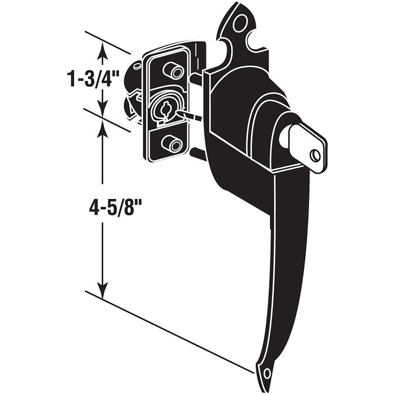 Prime-Line K 5080 Pushbutton Latch, Aluminum, Hammered, 1 to 1-1/4 in Thick Door