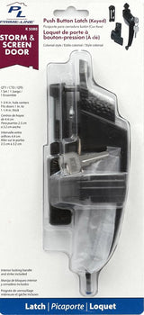 Prime-Line K 5080 Pushbutton Latch, Aluminum, Hammered, 1 to 1-1/4 in Thick Door