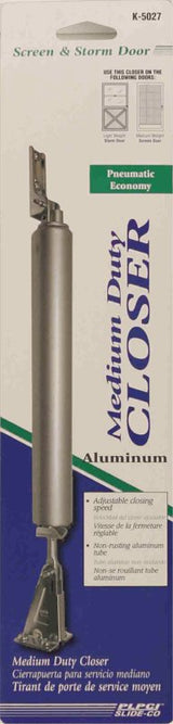 Prime-Line K 5027 Pneumatic Door Closer, Gray, 9 in L, Aluminum, 90 deg Opening