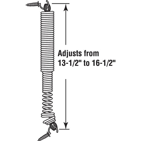 Prime-Line K 5035 Door Spring, 13-1/2 in L, Steel, Zinc, For: Light Screen Doors to Heavy-Duty Storm Doors