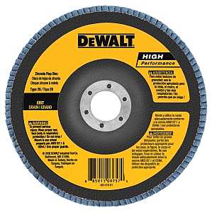 DEWALT HP Series DW8381H Flap Disc, 6 in Dia, 5/8-11 Arbor, 60 Grit, Zirconia Abrasive, Fiberglass Backing