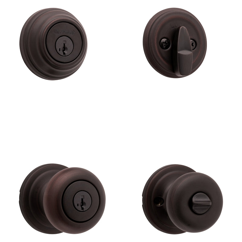 Kwikset Signature Series 99910-035 Combination Lockset, Knob Handle, Juno Design, Venetian Bronze, 2 Grade, Metal