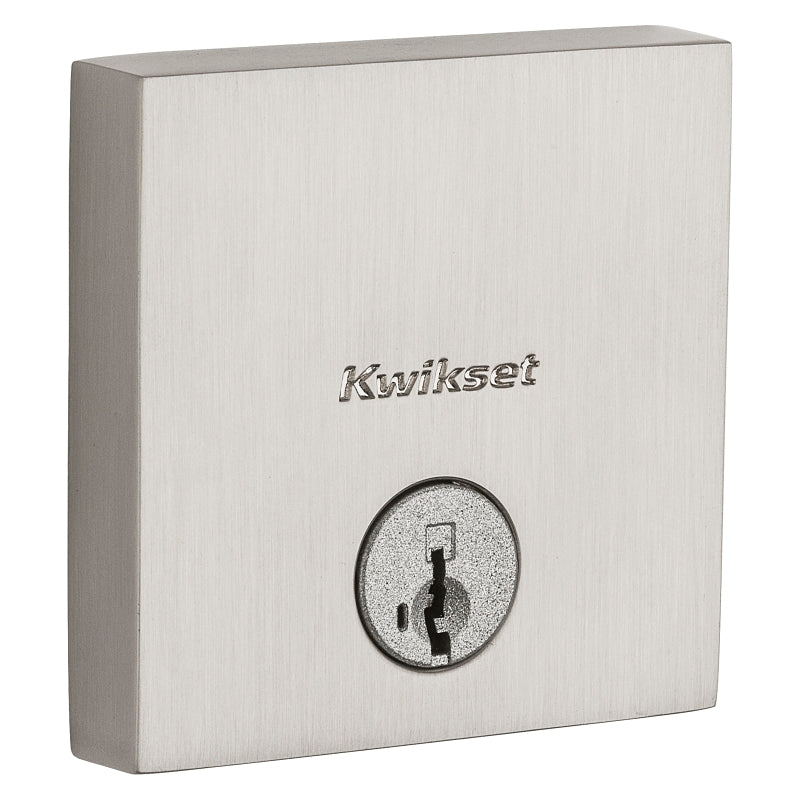 Kwikset Signature Series 258 SQT 15 SMT CP K4 V1 Deadbolt, 1 Grade, Zinc, Satin Nickel, 2-3/8 to 2-3/4 in Backset