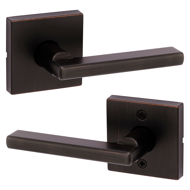 Kwikset Signature Series 154HFL SQT 11P Passage Lever, Non-Locking Lock, Venetian Bronze, Zinc, Residential, 2 Grade