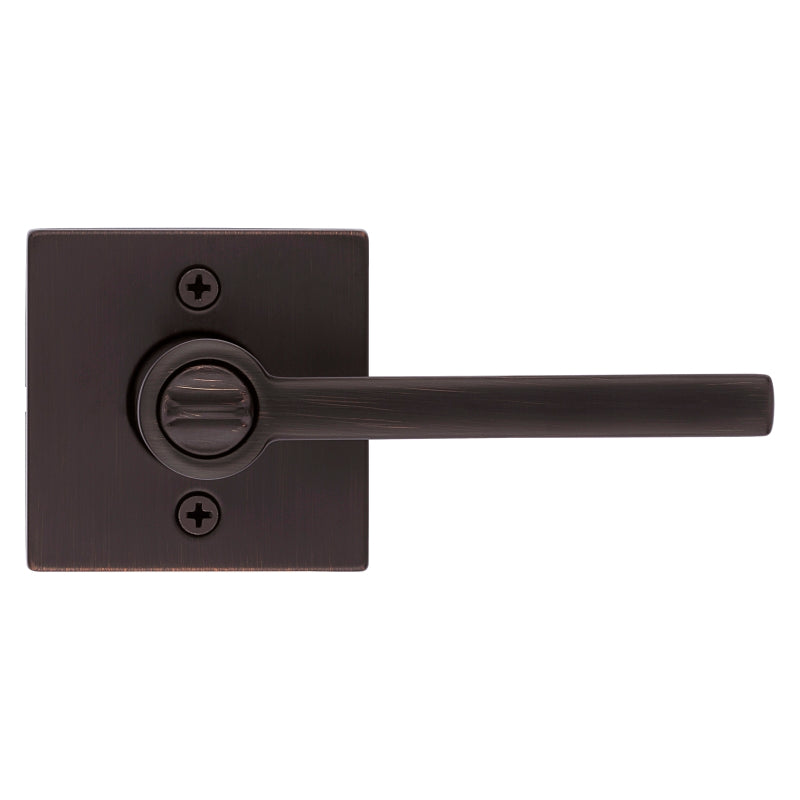 Kwikset Signature Series 156HFL SQT 11P Entry Lever, Pushbutton Lock, Venetian Bronze, Zinc, Residential, 2 Grade