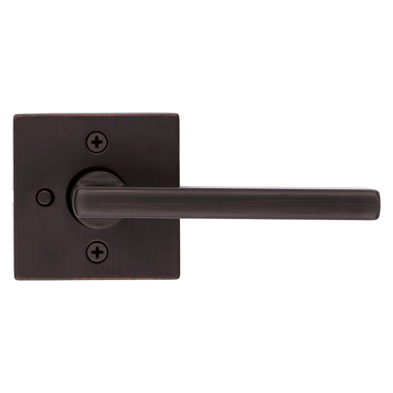 Kwikset Signature Series 155HFL SQT 11P Privacy Lever, Pushbutton Lock, Venetian Bronze, Zinc, Residential, 2 Grade