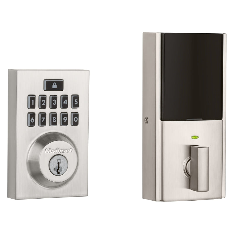 Kwikset SmartCode 913 Series 913CNT 15 SMTCD Deadbolt, 2 Grade, Zinc, Satin Nickel, KW1 Keyway, 1-3/8 to 2 in Thick Door