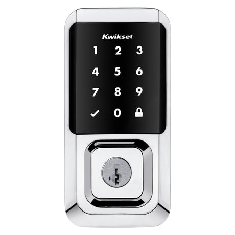 Kwikset Halo Series 939 WIFI TSCR 26 Electronic Deadbolt, Polished Chrome, Residential, AAA Grade, Zinc, ADA Compliant